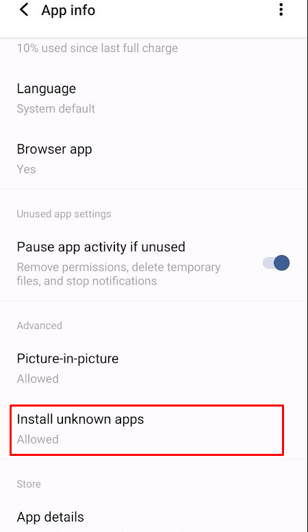 Click on Install Unknown Apps