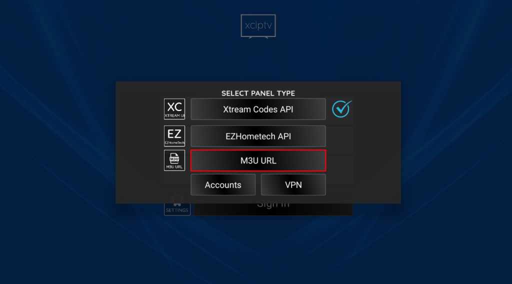 Select the M3U file to stream Dragon IPTV