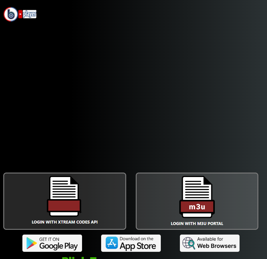 Login with your IPTV account to stream the content from the IPTV Blink web player 