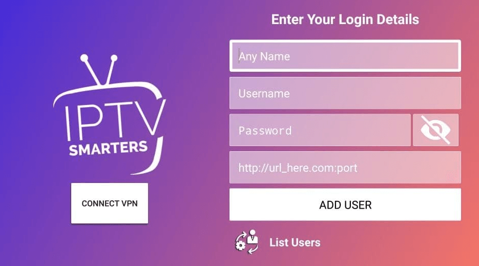 Enter the IPTV Xtream Codes 