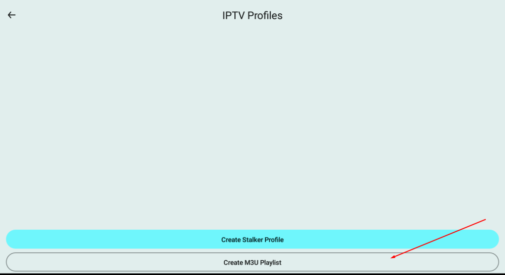 Select the Create M3U Playlist option to stream IPTV from IPTV Stalker Player