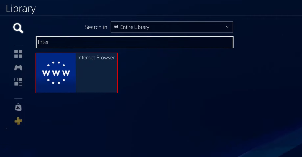 Launch the browser to access IPTV on PS4