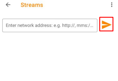 Tap the Send button to stream IPTV on VLC