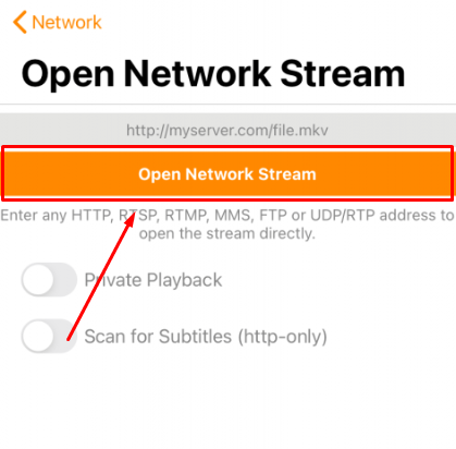 Click on Open Network Stream to watch IPTV on VLC