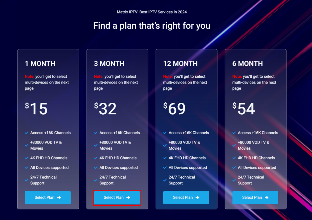 Matrix IPTV Subscription 