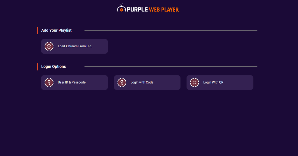 Stream the content from web player on Purple IPTV