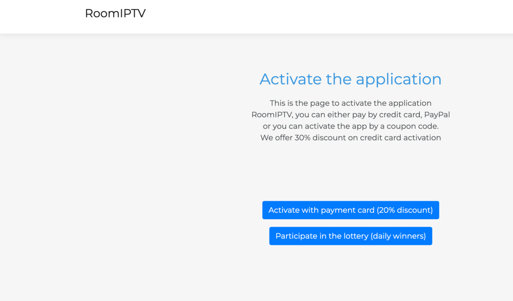 Activate Room IPTV Player 