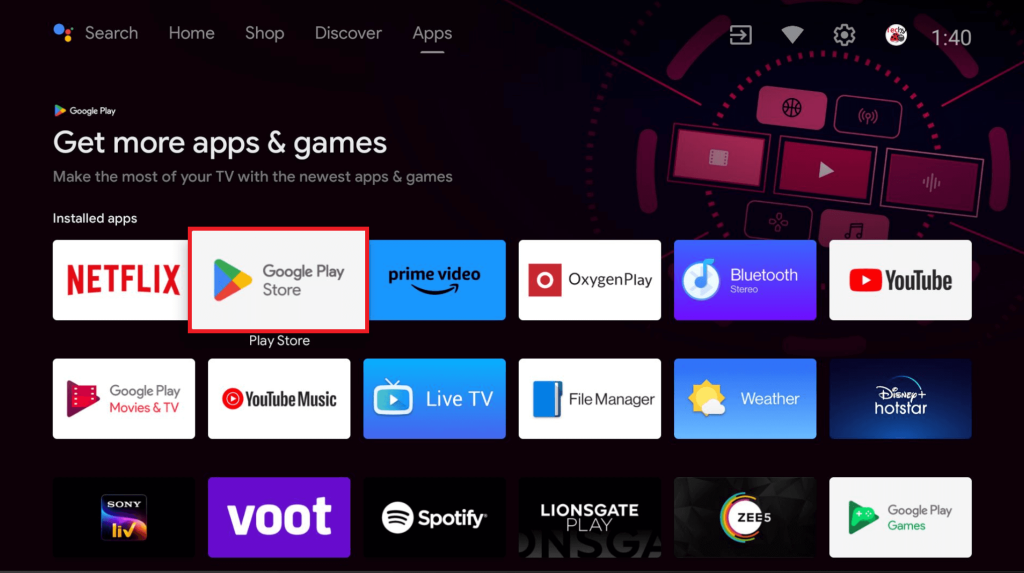 Open the Google Play Store download SmartOne IPTV