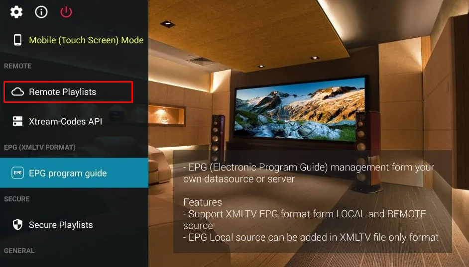 Click on the Remote Playlist option to stream IPTV on Philips Smart TV