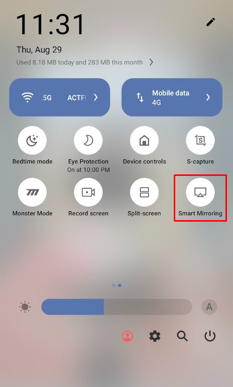 Select the Smart mirroring icon