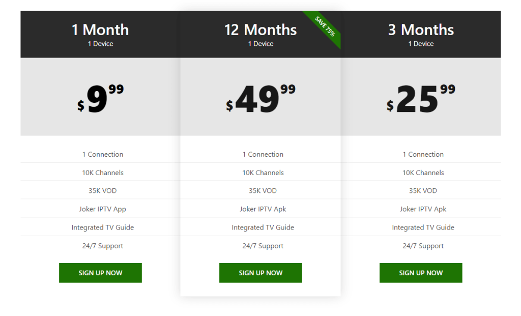 Choose a Joker IPTV Plan