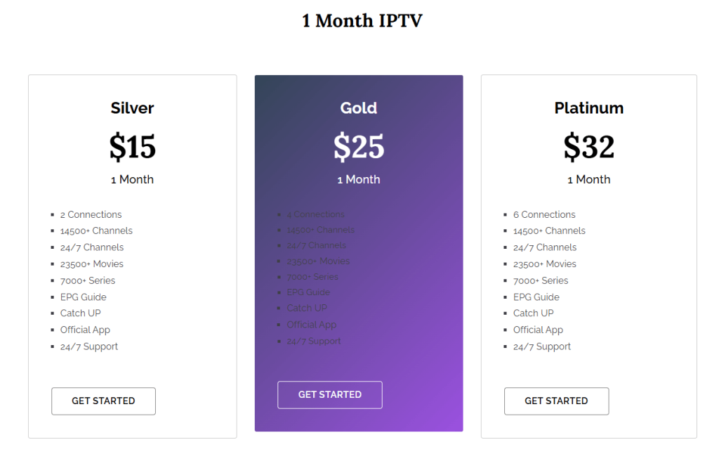 GamsGo IPTV - Subscription Plans